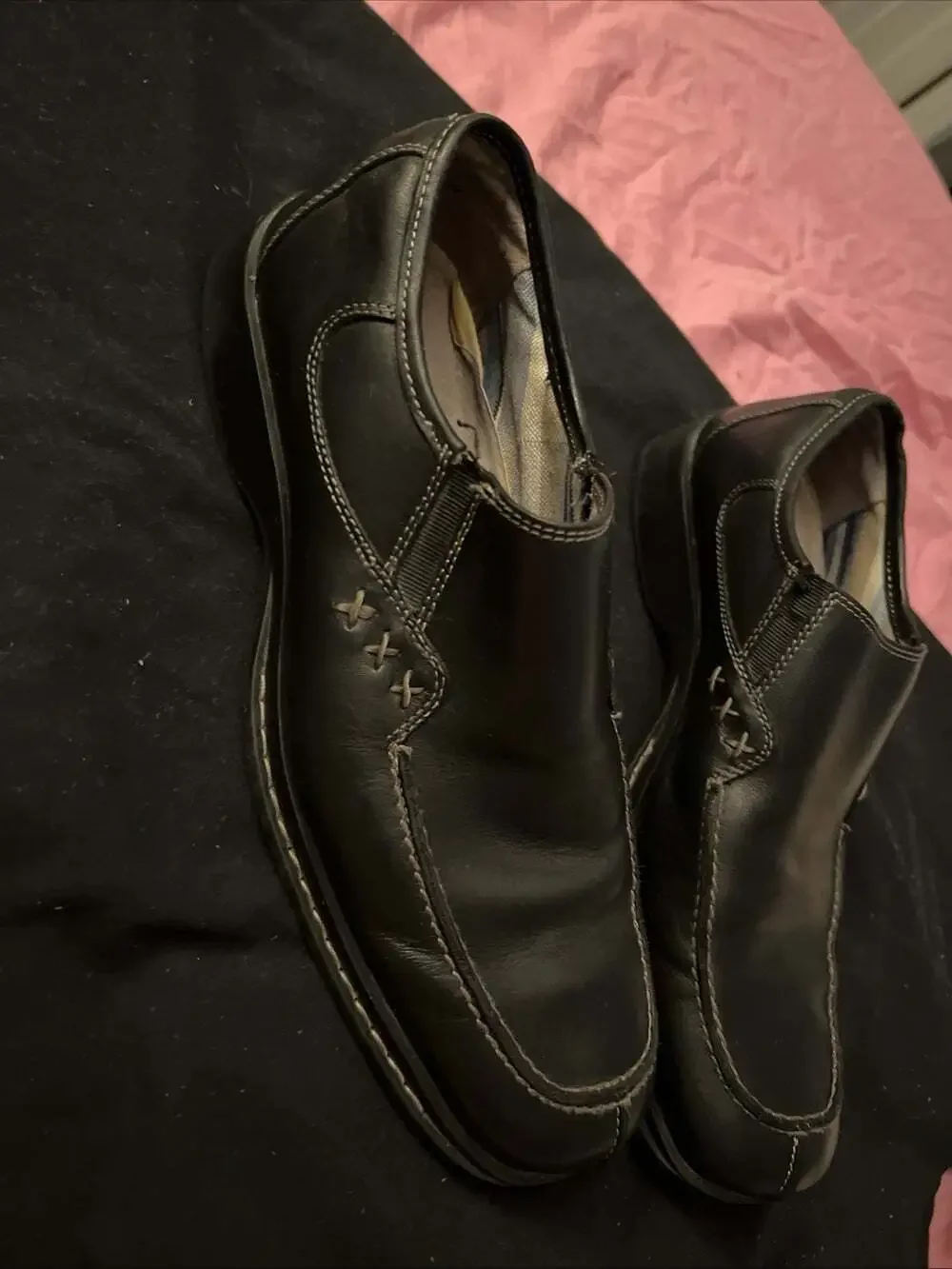 Kenneth Cole Loafer Mens 8.5 Reaction Key Note Black Slip On Shoes Leather W0396